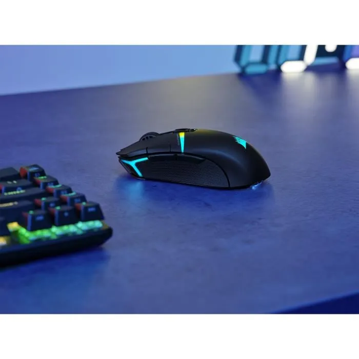 Corsair NIGHTSABRE WIRELESS - Souris gaming sans fil RGB noir - Capteur optique 26 000 dpi - 11 boutons programmables - SLIPSTREAM WIRELESS/Bluetooth - Pour FPS, Battle Royale, MOBA