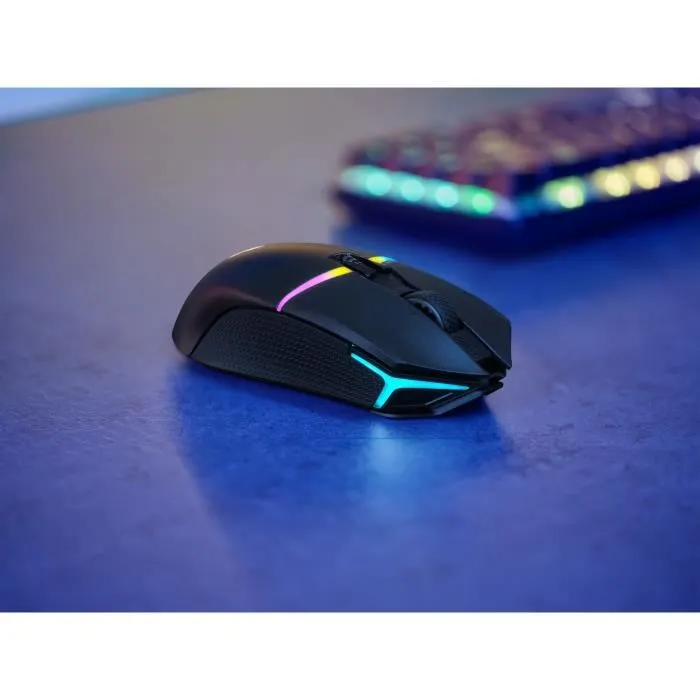 Corsair NIGHTSABRE WIRELESS - Souris gaming sans fil RGB noir - Capteur optique 26 000 dpi - 11 boutons programmables - SLIPSTREAM WIRELESS/Bluetooth - Pour FPS, Battle Royale, MOBA