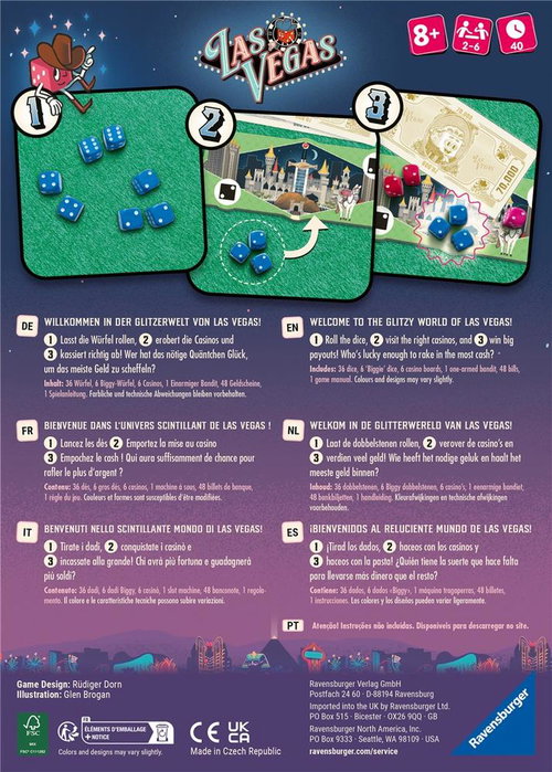 Ravensburger Jeu de Société Las Vegas - Dés, Stratégie, Famille - 8 Ans et +, 2 à 6 Joueurs, 40 Min