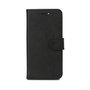 eSTUFF Coque portefeuille en cuir pour iPhone 12 - Modèle WALES - Noir avec fermeture magnétique, 3 emplacements cartes et fonction support