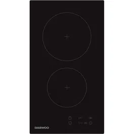 Daewoo BH3VTF19BNM - Plaque de cuisson vitrocéramique encastrable, 2 foyers/3000W, 30 cm, Noir