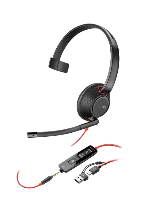 HP Blackwire 5210 Casque mono USB-C/A avec prise 3,5 mm - Noir