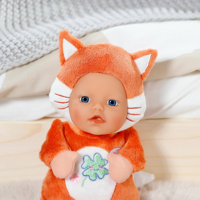 ZAPF CREATION Baby Born Funny Fox - Peluche bébé renard interactive 26 cm avec bras articulés - Lavable - Dès la naissance