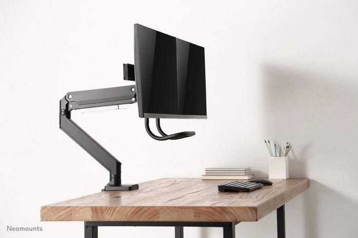 Neomounts Support de bureau double NM-D775DXBLACK Noir pour 2 écrans jusqu'à 32" (81 cm), inclinaison, rotation, pivot, ajustable en hauteur, VESA 100x100