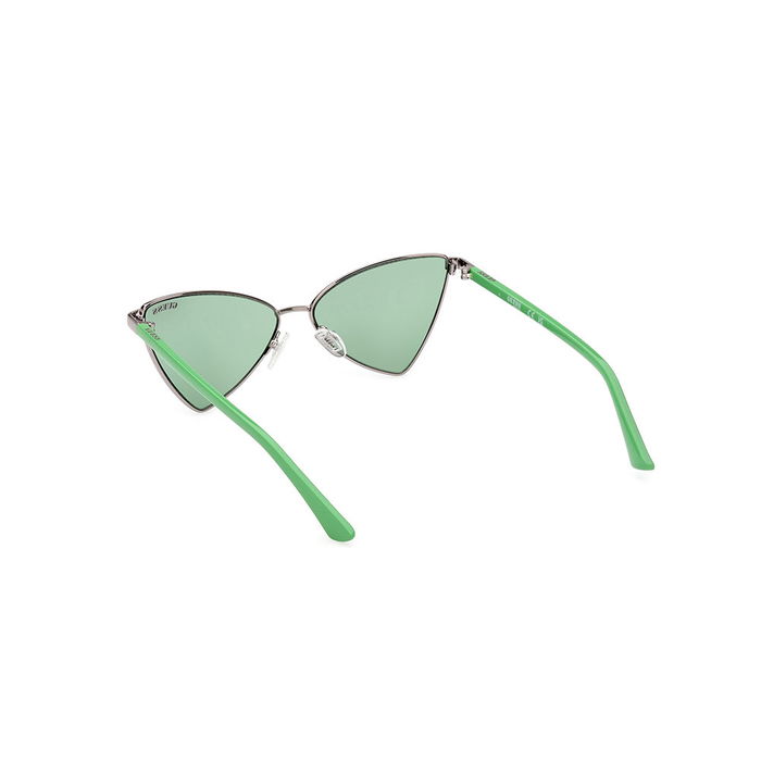 Guess Gafas GU8286 08N Lunettes de Soleil Femme Géométrique Monture Argentée Verre Vert Métal 135mm
