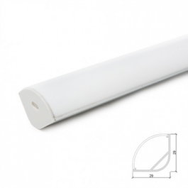 Greenice Profil Aluminium Pour Bande LED Diffuseur laiteux LLE-ALP016R-O x 2M