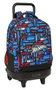 Safta Mochila grande avec roues compacte, extension simple, motif Hot Wheels 33 x 45 x 22 cm - Sac à dos pour enfant dès 3 ans