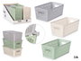 Kipit Boîte Support Extensible Petit Assortiment Couleurs 28x11x16 cm Plastique Beige Gris Vert (Set de 24)