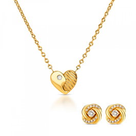 Ensemble Collier et Boucles d'oreille Femmes One Jewels OJSET23G Doré