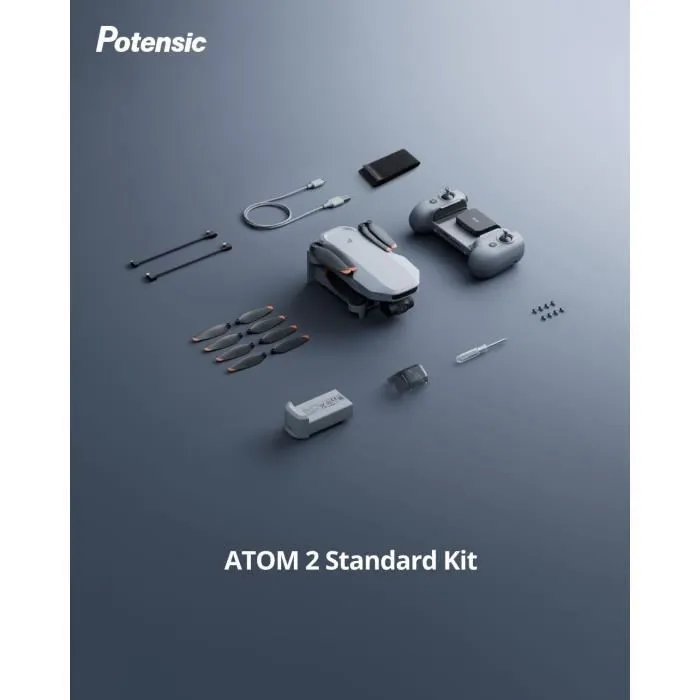 Potensic ATOM 2 - Drone avec Caméra 4K HD, GPS Intégré, Autonomie 31 Min, Portée 10 km - Kit Standard Potensic ATOM 2 - Drone avec Caméra 4K HD, GPS Intégré, Autonomie 31 Min, Portée 10 km - Kit Standard