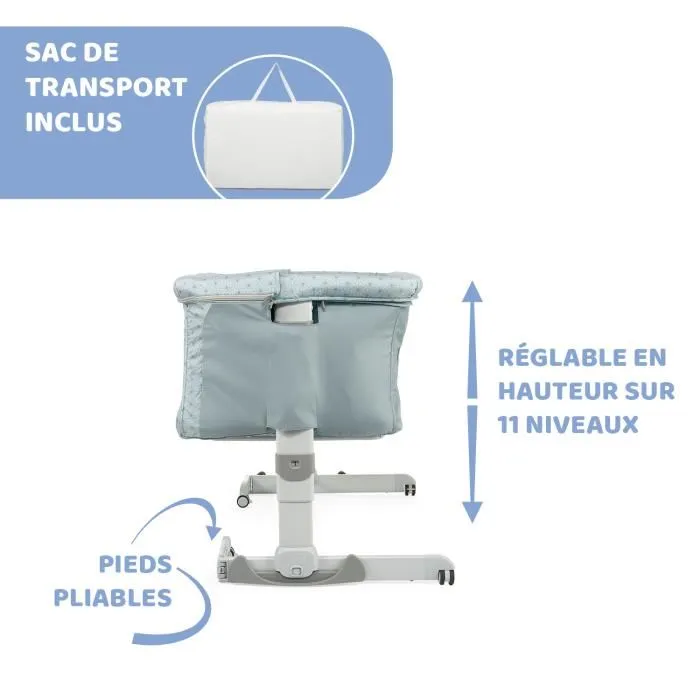 Chicco Next2Me Dream Sage - Berceau cododo avec ouverture à une main, mode fixe et bercage, lit de couchage pour bébé