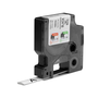 Dymo 18055 - Rétricissement thermique tube, noir sur blanc, pour rubans d'étiqueteuse