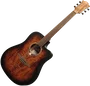 Lag Guitare Folk Electroacoustique Dreadnought Cutway Tramontane 70 A/E, table épicéa massif, finition Sunburst, noire et marron