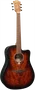 Lag Guitare Folk Electroacoustique Dreadnought Cutway Tramontane 70 A/E, table épicéa massif, finition Sunburst, noire et marron