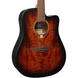 LAG Guitare Folk Électroacoustique Dreadnought Cutaway 70 A/E - Black & Brown