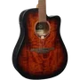Lag Guitare Folk Electroacoustique Dreadnought Cutway Tramontane 70 A/E, table épicéa massif, finition Sunburst, noire et marron