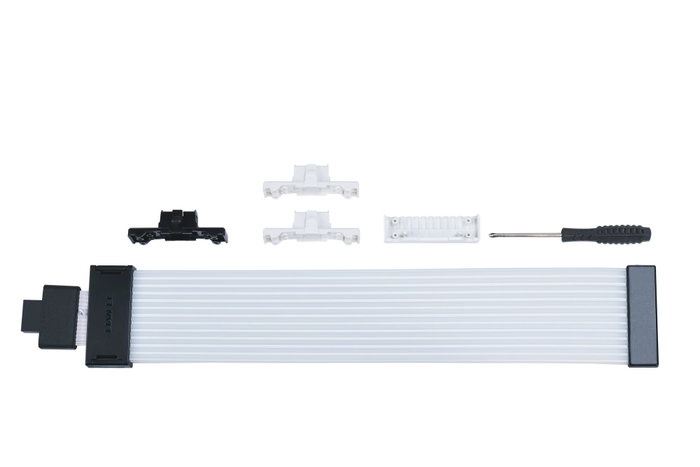 Lian Li Cables Strimer Wireless 12+4-pin (12V-2X6) GPU ARGB Wide Extension PW16-121W Noir, transparent