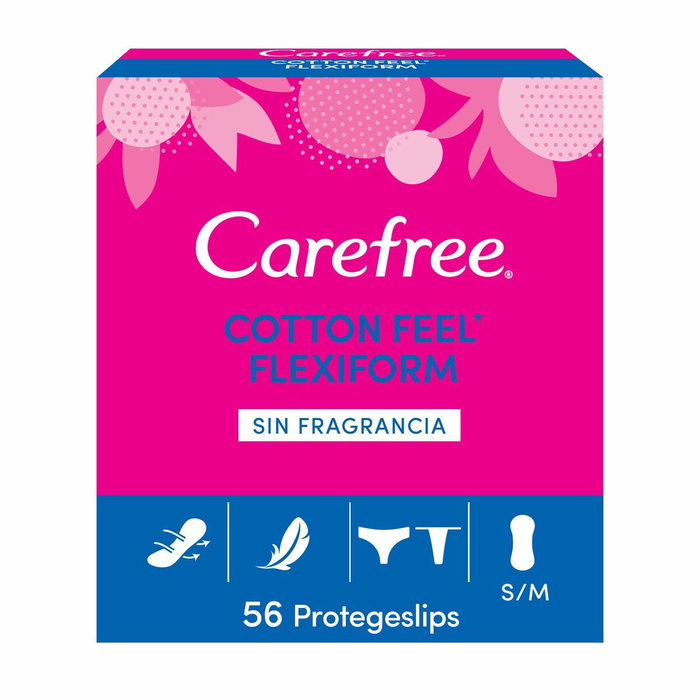 Carefree Flexiform Cotton Protège-slip sans parfum, 56 unités