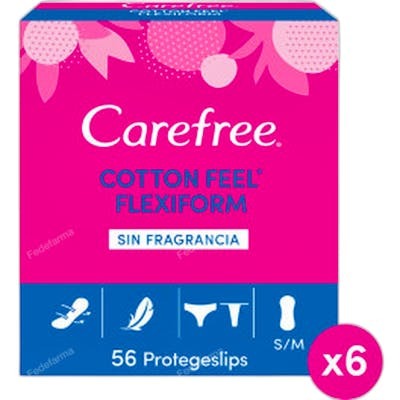 Carefree Flexiform Cotton Protège-slip sans parfum, 56 unités