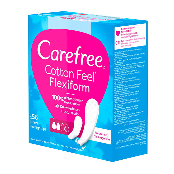 Carefree Protege-slips Flexiform Coton Non Parfumé 56 Unités