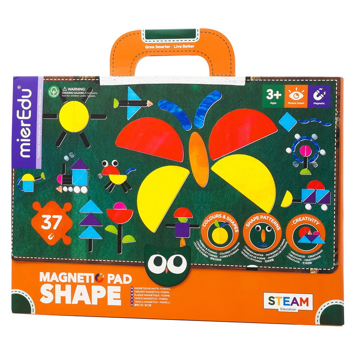 MIEREDU Maletín Magnétique Formes éducatif ME0532 pour enfants - 6 langues (français, anglais, espagnol, allemand, italien, portugais) à partir de 3 ans