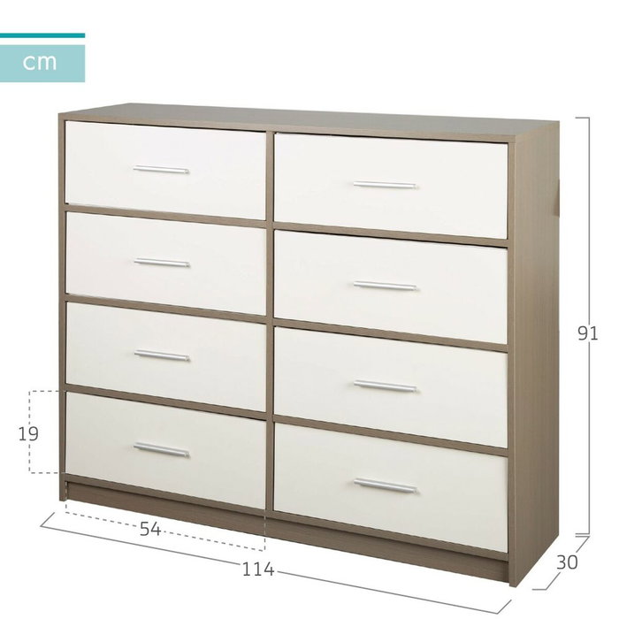 Max Home Commode Moderne Blanc Gris