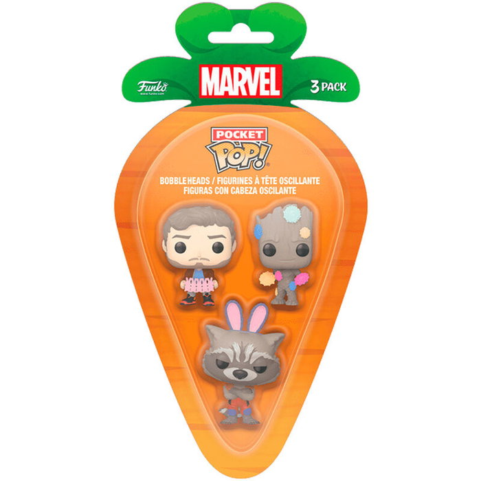 FUNKO Blister 3 figurines Carrot Pocket POP Marvel Gardiens de la Galaxie Pâques