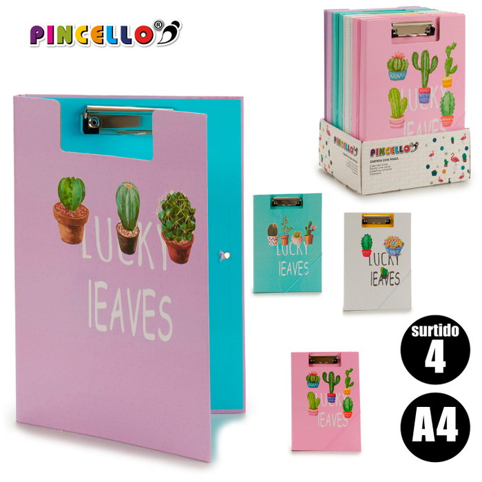 Pincello Chemise à élastique et pince A4 Cactus Assortis 2x32x23 cm (Set de 36) Pincello Chemise à élastique et pince A4 Cactus Assortis 2x32x23 cm (Set de 36)
