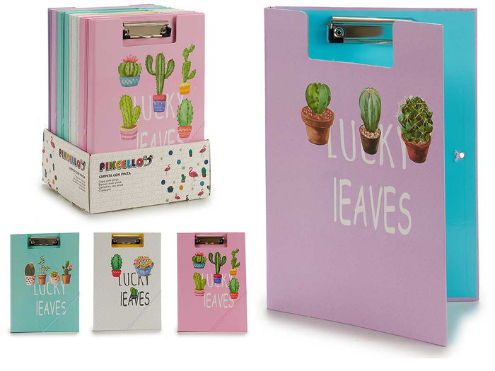 Pincello Chemise à élastique et pince A4 Cactus Assortis 2x32x23 cm (Set de 36) Pincello Chemise à élastique et pince A4 Cactus Assortis 2x32x23 cm (Set de 36)