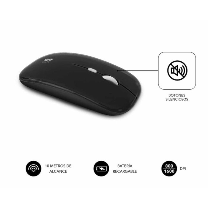 clavier et souris Subblim SUBKBC-OCO020 Noir Gris (2 Unités)