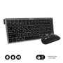 Subblim Subkbc Oco020 Combo Clavier et Souris Bluetooth 5.2 RF 2.4G Silencieux Rechargeable Disposition Espagnole