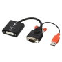 Lindy Câble de conversion VGA vers DVI-D - Convertisseur numérique compact avec alimentation USB Type A pour résolution 1920x1200@60Hz, source VGA mâle vers sortie DVI femelle