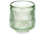 Giftdecor Porte-bougie Cercle Rayé Petit Vert Cristal 7x7x7 cm (Set de 12)