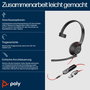 HP Blackwire 5210 Casque Monaural Noir avec Prise 3,5 mm et Adaptateur USB-C/A