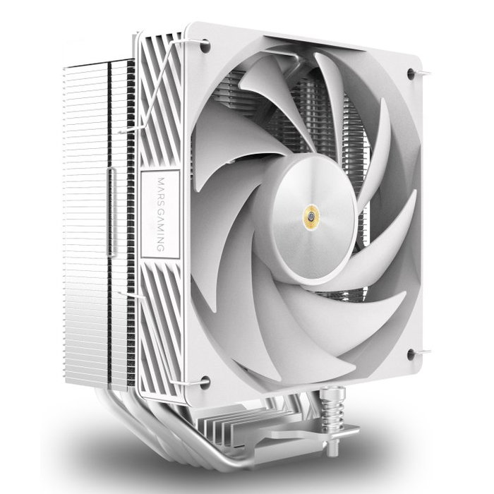 Mars Gaming Ventilateur Dissipateur CPU MCPUX5W Blanc PWM Double Tour Double Ventilateur 120 mm