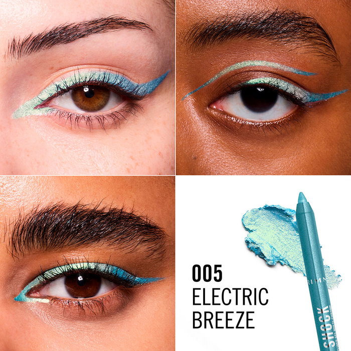Rimmel London Shimmer Shock Delineador de Ojos #5 Electric Breeze 1,2 g - Gel Eyeliner Multichrome, 24h, Waterproof, Vegan