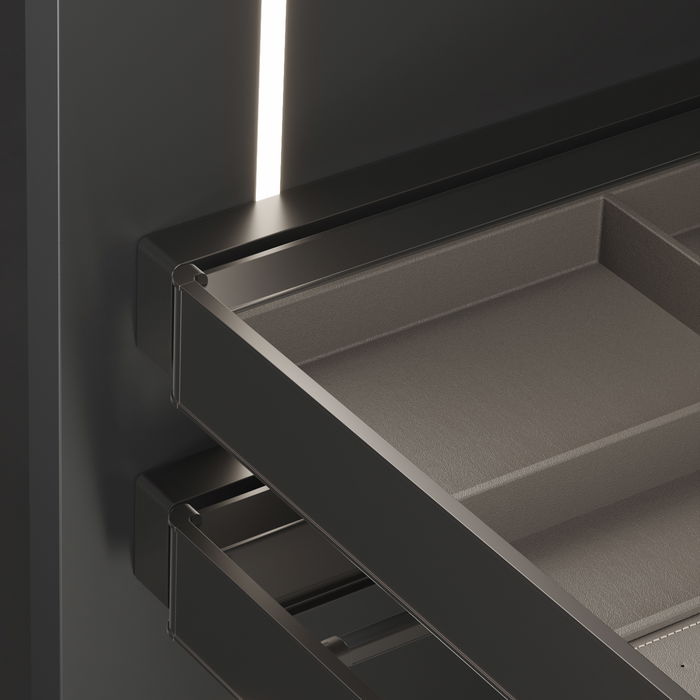 Emuca Ensemble de 2 Entretoise latérale pour le cadre Quartz, Plastique, Titane