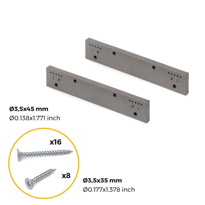 Emuca Ensemble de 2 Entretoise latérale pour le cadre Quartz, Plastique, Titane