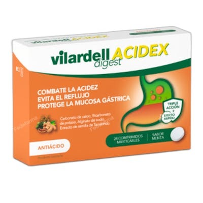 Vilardell Digest Acidex 24 Comprimés à Mâcher Saveur Menthe Vilardell Digest Acidex 24 Comprimés à Mâcher Saveur Menthe