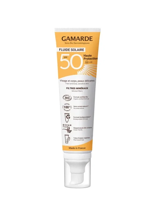 Gamarde Crème solaire bio SPF 50+ pour le visage et le corps, 100 ml Gamarde Crème solaire bio SPF 50+ pour le visage et le corps, 100 ml