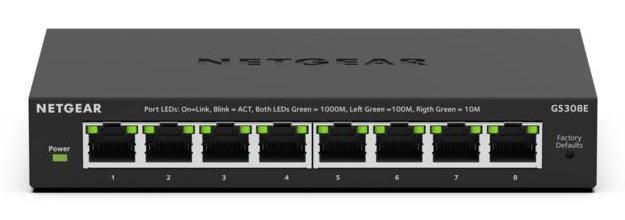 Netgear - Commutateur réseau Gigabit 8 ports, VLAN, design silencieux sans ventilateur, alimentation 12V/1.5A, montage bureau/rack Netgear - Commutateur réseau Gigabit 8 ports, VLAN, design silencieux sans ventilateur, alimentation 12V/1.5A, montage bureau/rack