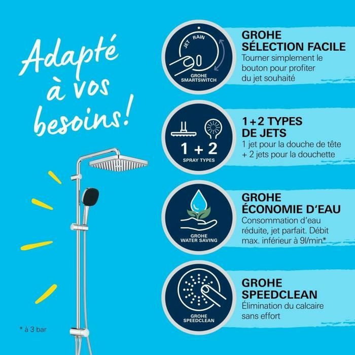 GROHE Colonne de douche Vitalio Comfort 250 Chromée
