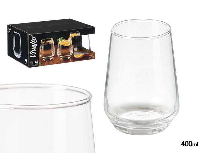 Vivalto Verre conique transparent 400 ml 8 x 11 x 8 cm (Set de 24) Vivalto Verre conique transparent 400 ml 8 x 11 x 8 cm (Set de 24)