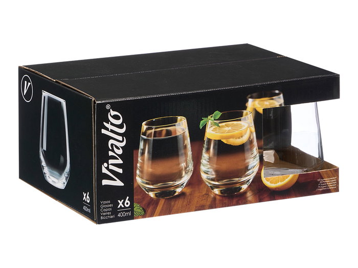 Vivalto Verre conique transparent 400 ml 8 x 11 x 8 cm (Set de 24) Vivalto Verre conique transparent 400 ml 8 x 11 x 8 cm (Set de 24)