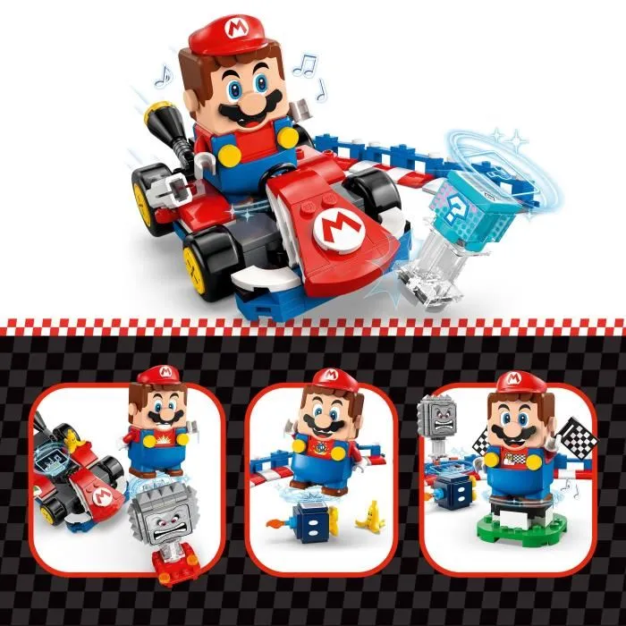 LEGO Mario Kart 72043 Mario Interactif et Kart Standard - Set de construction et jouet interactif pour enfants à partir de 7 ans avec figurines et kart dérapant