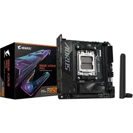 Gigabyte Carte mère B850I AORUS Pro - Mini-ITX AM5 Socket pour AMD Ryzen 7000/8000/9000, DDR5 8400MHz (OC), PCIe 5.0, 2x M.2, Wi-Fi 7, USB 3.2 Gen 2, 2.5Gb LAN