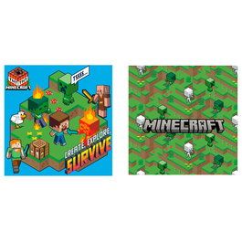 MOJANG STUDIOS Coussin Minecraft 38x38 cm en Velboa - Accessoire décoration gaming