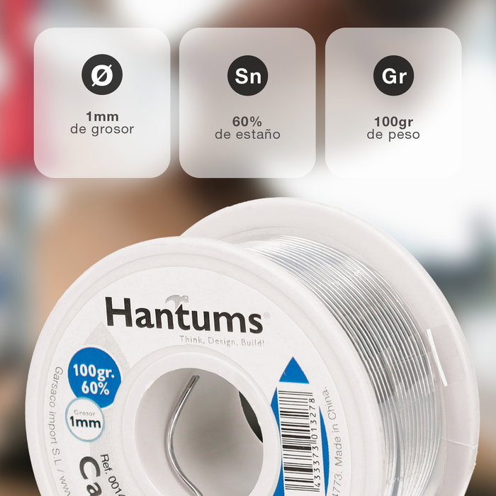 Hantums Carrete de estaño 100gr 60% 1mm