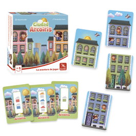 Ludilo - Jeu de société Ciudad Arcoiris 89035, jeu de construction et de stratégie familial, à partir de 5 ans