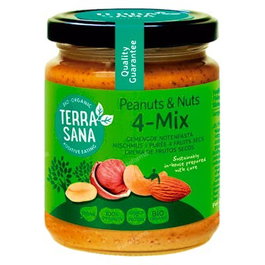 TERRASANA Crème 4 Mix Fruits Secs avec cacahuète BIO 250 g